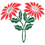 Free Clip Art for Christmas 1 - Two Poinsettia Flowers