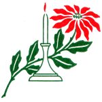 Free Clip Art for Christmas 6 - Candle with Poinsettia