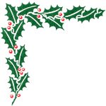 Free Clip Art for Christmas 7 - Corner of Holly