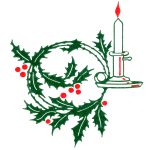 Free Clip Art for Christmas 9 - Candle with Holly