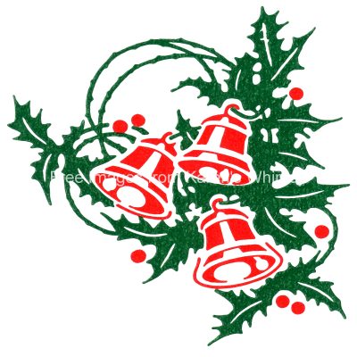 Free Clip Art for Christmas 4 - Bells and Holly