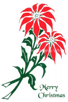 Merry Christmas Clip Art 4 - Poinsettia Flowers