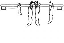 Black and White Christmas Clip Art 12 - Hanging Stockings