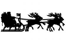 Black and White Christmas Clip Art 17 - Santa and his Sled