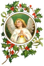 Christian Christmas Images 2 - An Angel Framed with Holly