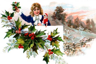 Free Christmas Clipart 3 - Child with Doll