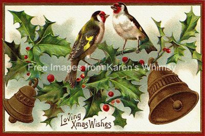 Free Christmas Clipart 9 - Birds Sing on Holly