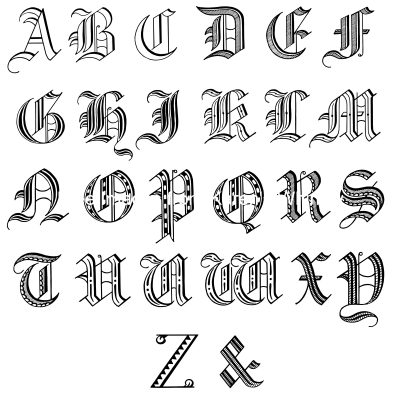 Old English Alphabet 10 - Letters A - Z