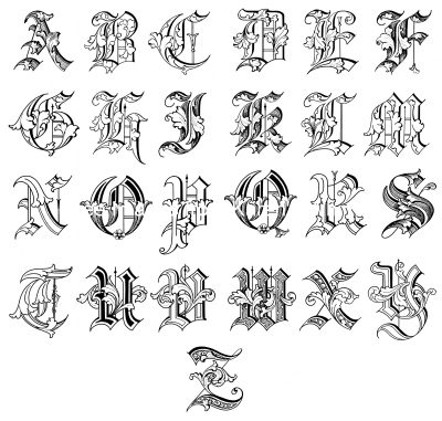 Old English Alphabet A-Z 10 - Letters A to Z