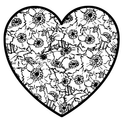 Black And White Heart Clip Art 16