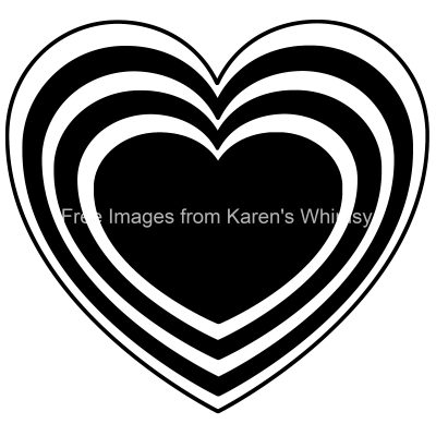Black And White Heart Clip Art 6