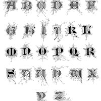 Old English Calligraphy Alphabet