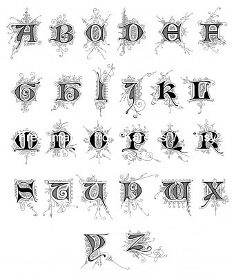 Old English Calligraphy 10 - Letters A to Z