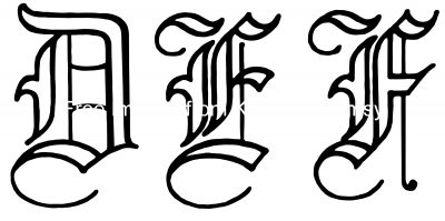 Old English Lettering 2 - Letters D E F
