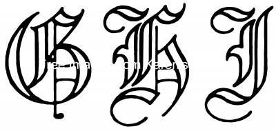 Old English Lettering 3 - Letters G H I