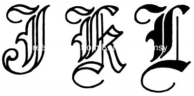 Old English Lettering 4 - Letters J K L