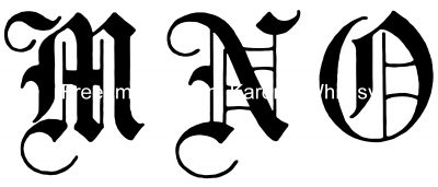 Old English Lettering 5 - Letters M N O