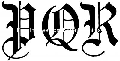 Old English Lettering 6 - Letters P Q R