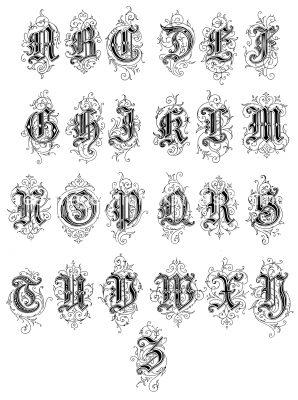 Gothic Letters 10 - Letters A to Z