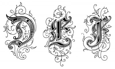 Gothic Letters 2 - Letters D E F