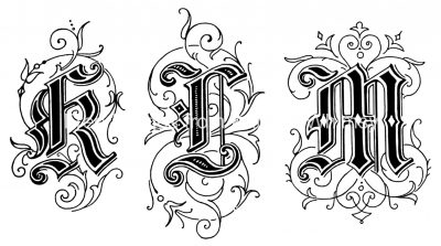 Gothic Letters 4 - Letters K L M