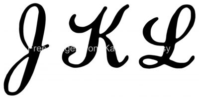 Cursive Alphabet Letters - J K L