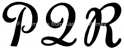 Cursive Alphabet Letters - P Q R