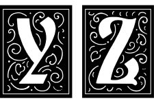 Alphabet Design Letters - Y Z