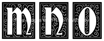 Alphabet Design Letters - M N O