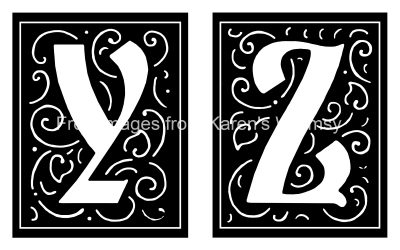 Alphabet Design Letters - Y Z