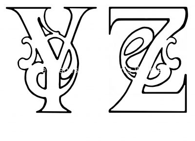 Fancy Alphabet Lettering - Y Z