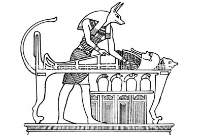 Gods Of Egypt Symbols 8 Anubis at Bier