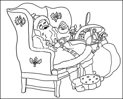 Christmas Coloring Pages 8 - Laughing Santa