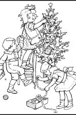 Pictures Of Christmas To Color 6 Decorating A Tree