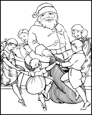Pictures Of Christmas To Color 7 Celebrating Santa