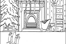 Christmas Pictures For Coloring 5 Mice Admiring The Mantle