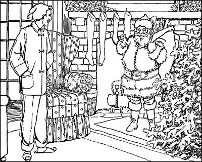 Christmas Pictures For Coloring 4 Dad Meets Santa