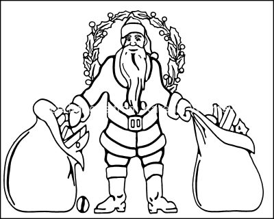 Christmas Pictures For Coloring 7 Santa With Gifts
