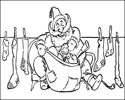 Christmas Pictures For Coloring 8 Santa Having Fun
