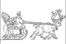 Christmas Coloring Pages For Free 8 Santa On His Sleigh