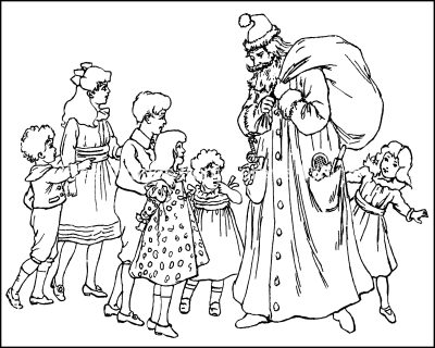 Christmas Coloring Pages For Free 5 Children With Santa
