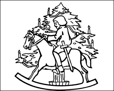 Christmas Coloring Pages For Free 7 Riding The Rocking Horse