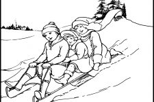 Coloring Pages Of Winter 2 Sledding Fun