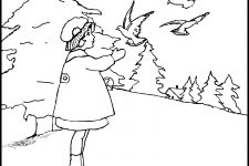 Coloring Pages Of Winter 7 Feeding The Doves