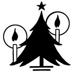 Black And White Christmas Tree Clip Art 6