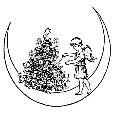 Black And White Christmas Tree Clip Art 10