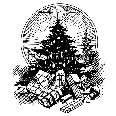 Black And White Christmas Tree Clip Art 5