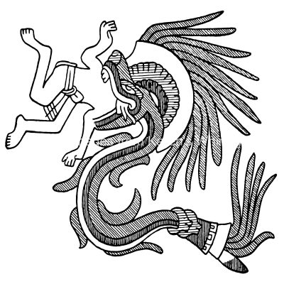 Aztec Symbols 3 People Devouring Snake