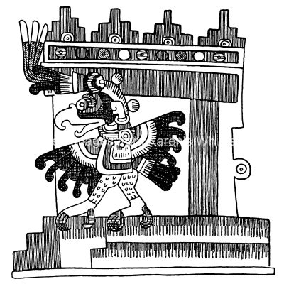 Aztec Symbols 7 Vulture In A Temple
