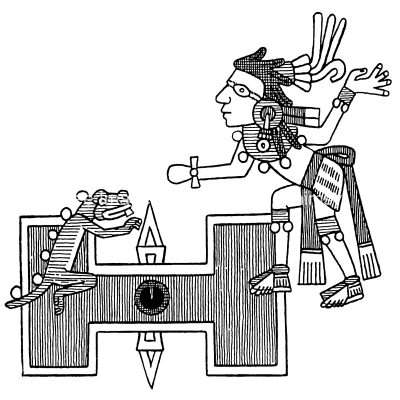 Aztec Symbols 8 Ball Player On Court
